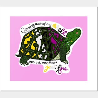 Nonbinary Pride Turtle Posters and Art